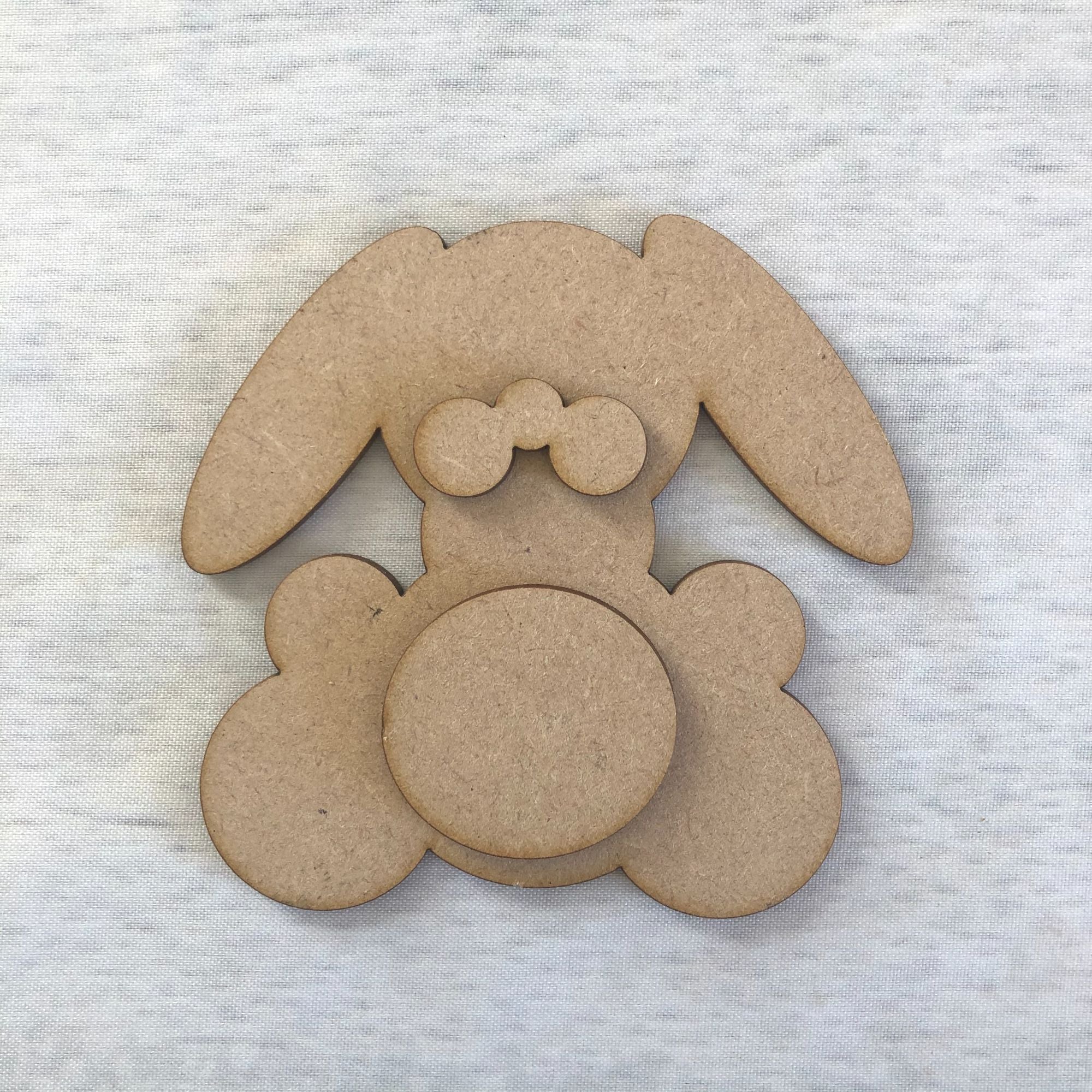 Baby Bunny 3 part Wooden Craft Shape