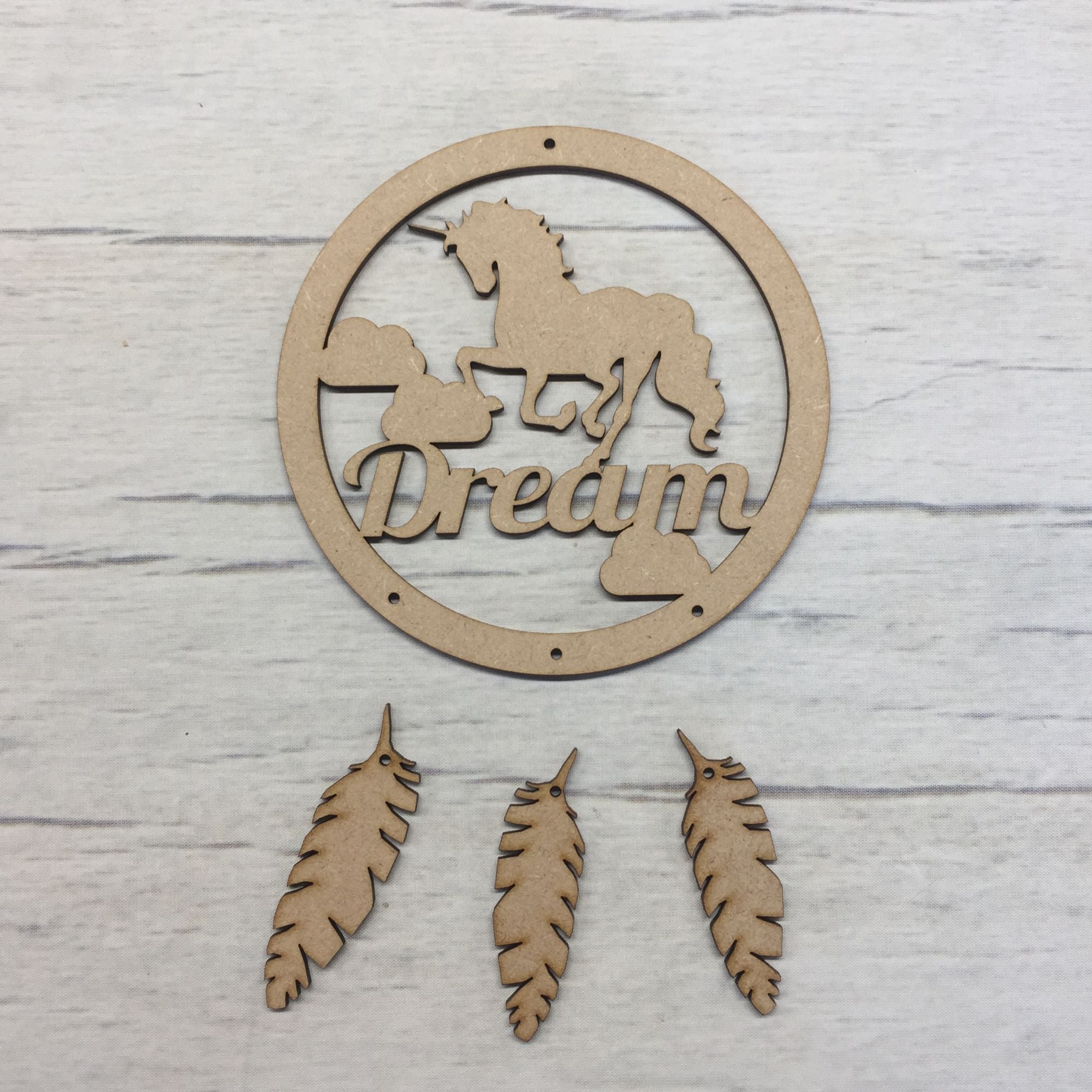 Unicorn dream' dream catcher Wooden Craft Shape