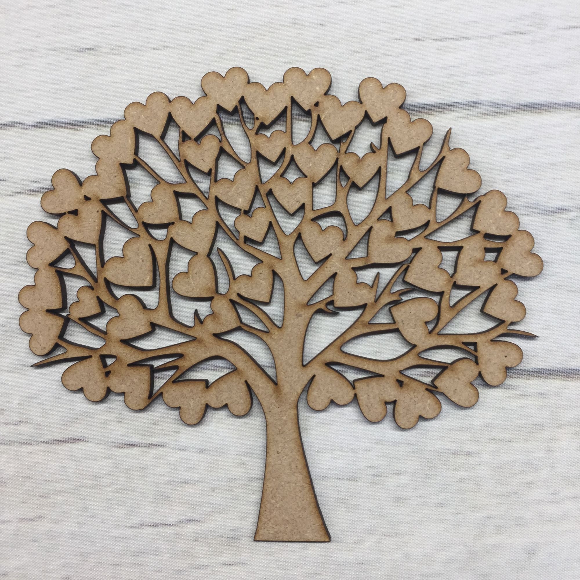 Decorative Family Tree 4 (Hearts) Wooden Craft Shape
