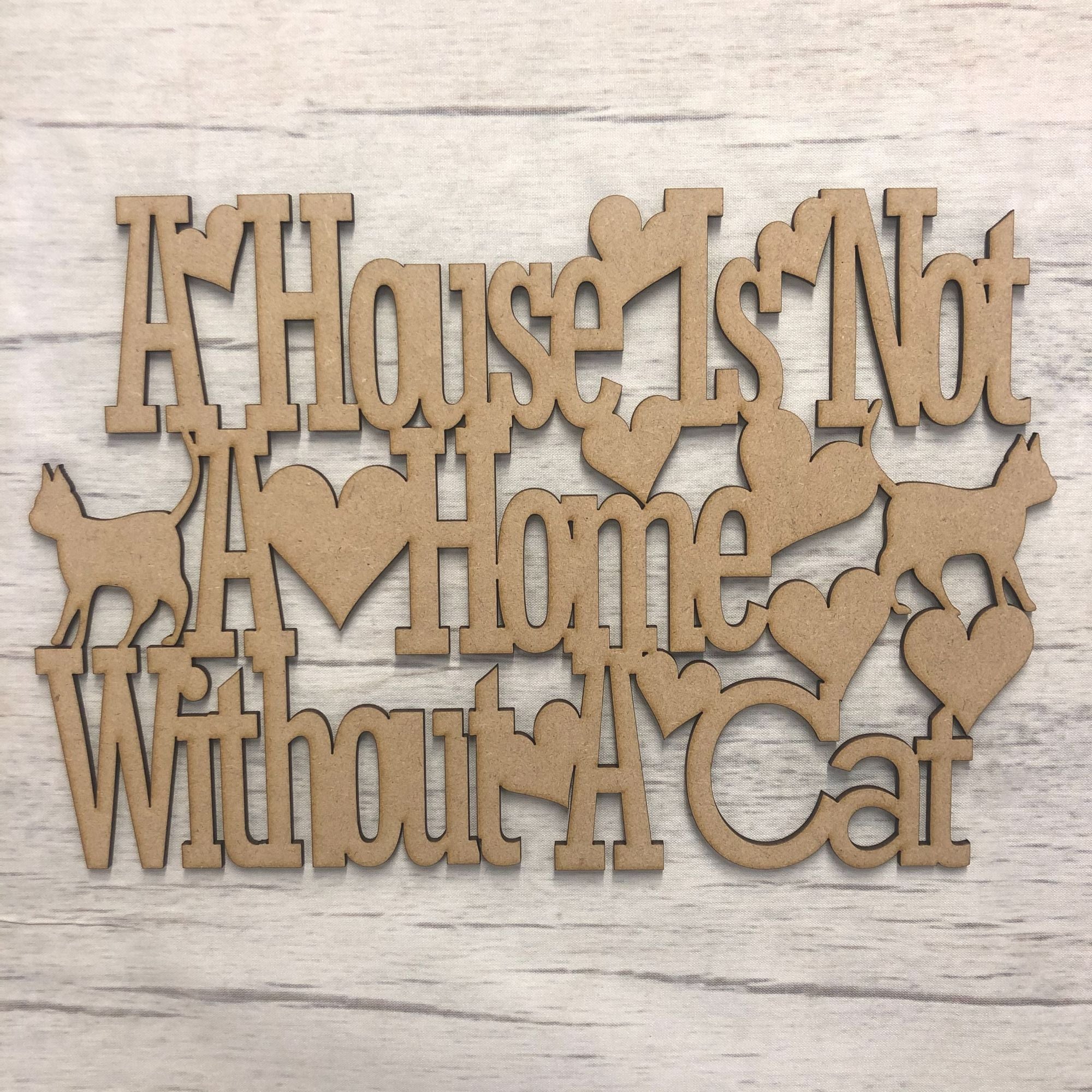 Cat wall plaque Wooden Craft Shape