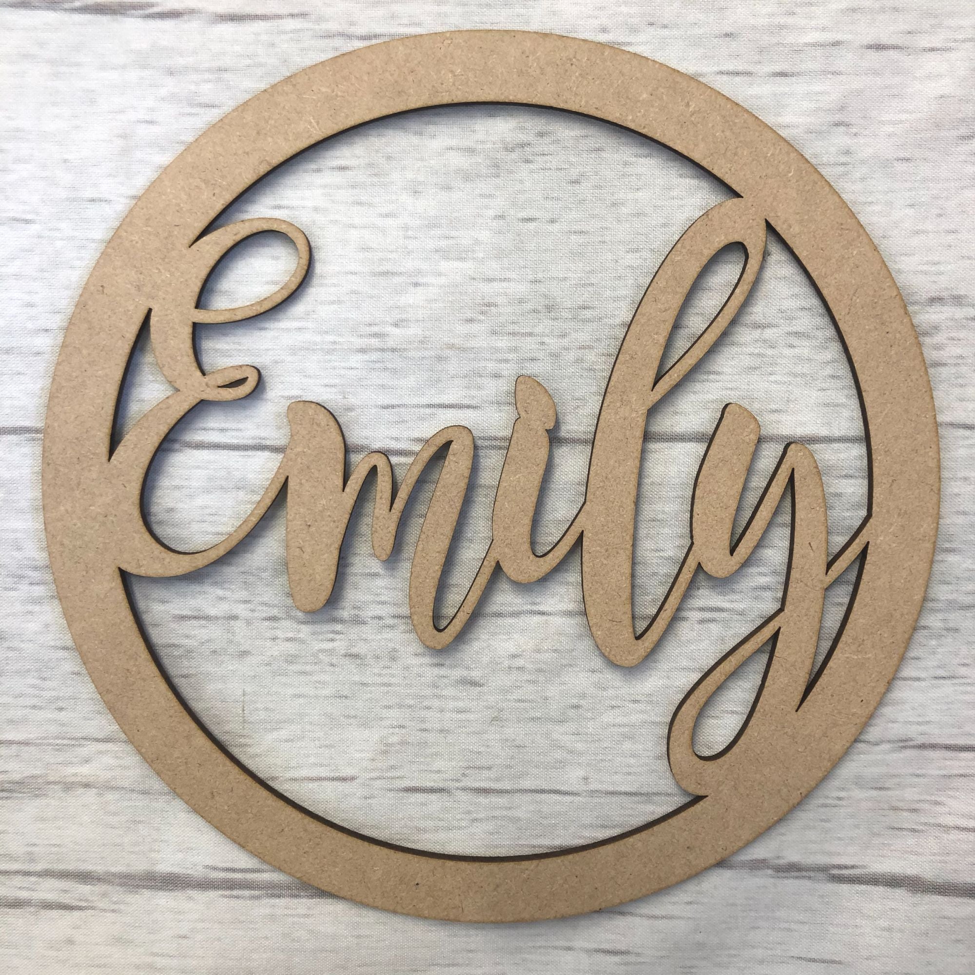 Hoop 1  - Customised (Magnolia Sky Font) Wooden Craft Shape