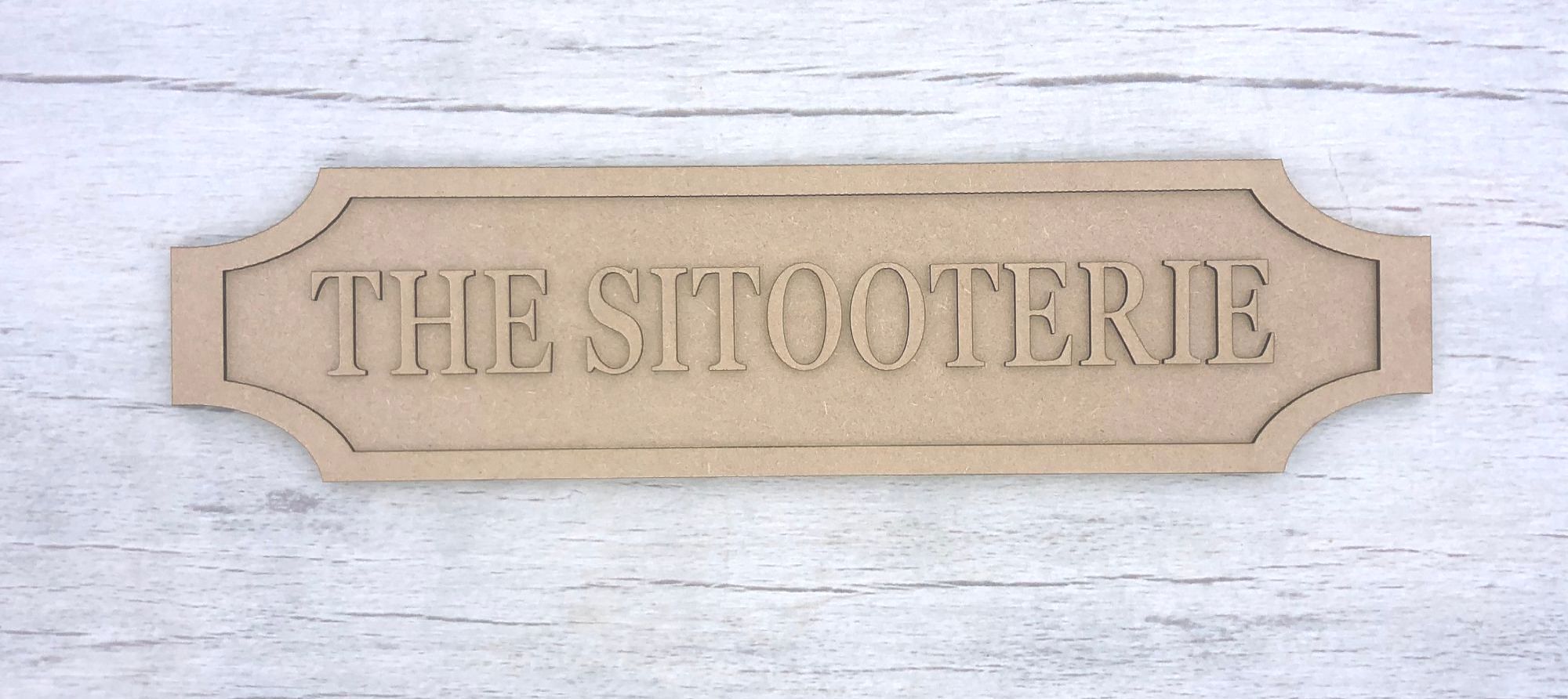Railway sign plaque (60cm) - customised Wooden Craft Shape