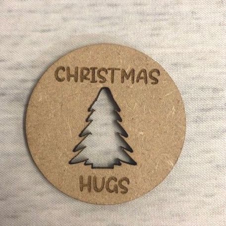 Christmas Pocket Hug - Engraved Wooden Craft Shape
