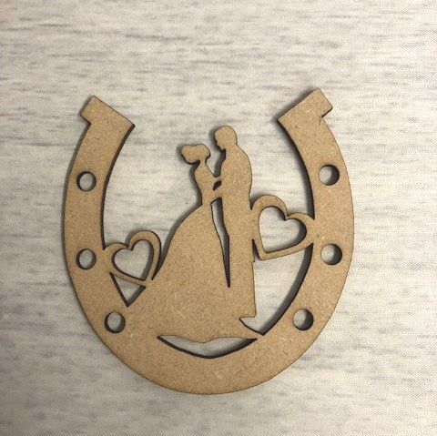 Mr & Mrs Horse Shoe Wooden Craft Shape