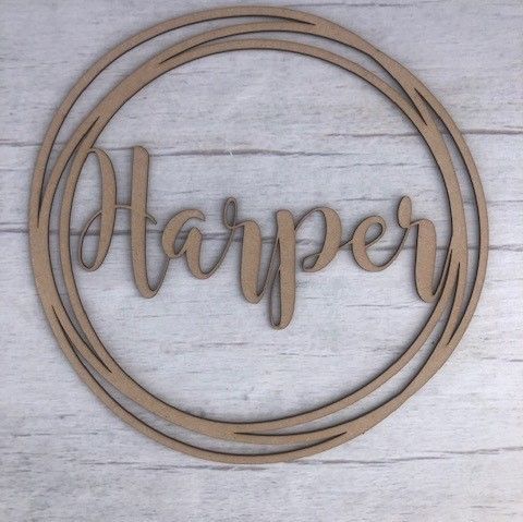 Hoop  (Circles) - Customised (Magnolia Sky Font) Wooden Craft Shape