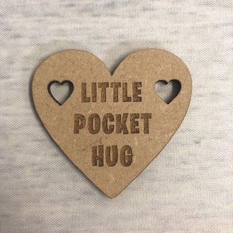 Little Pocket Hug - Engraved Wooden Craft Shape