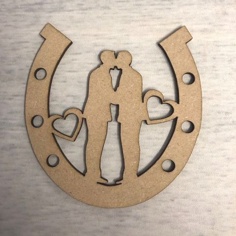 Mr & Mr Horse Shoe Wooden Craft Shape