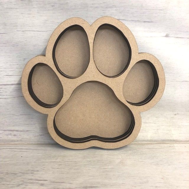 Fillable Paw Print Wooden Craft Shape
