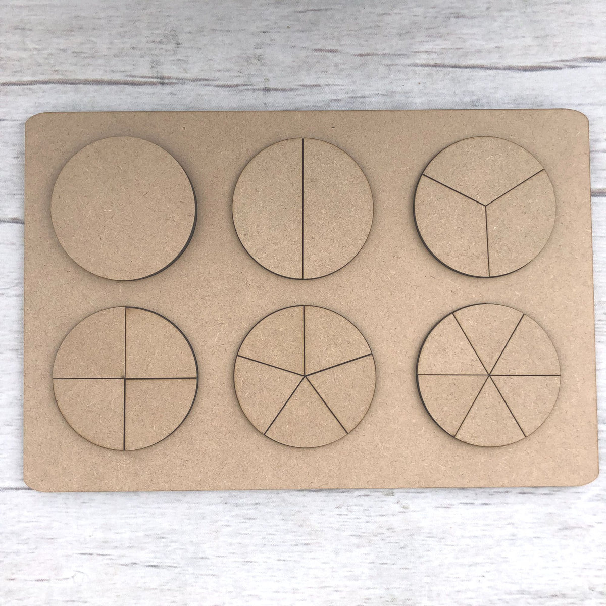 Fractions Jigsaw Learninginspired Wooden Bases for DIY Educational